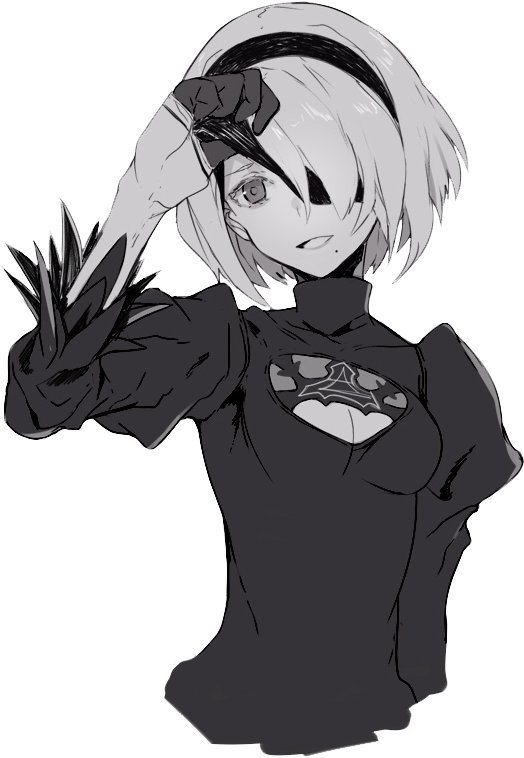 2b - 2b Nier Automata Smile (567x800), Png Download
