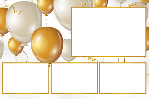 Gold And Silver Balloons, 6 X 4 For The Breeze System, - Birthday Invitation Card Background (498x332), Png Download