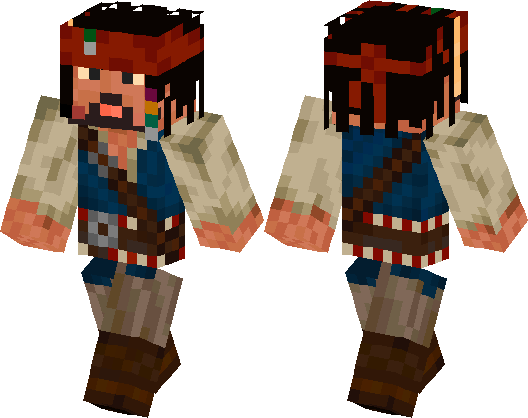 Jack Sparrow Mcpe Skin (528x418), Png Download