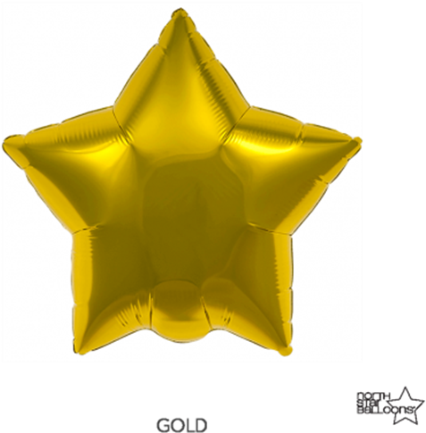 Picture Of Foil Balloon Gold Star 23cm - Star Metallic Gold Self Sealing (flat) 22cm Balloon (600x600), Png Download