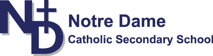 Notre Dame Catholic Secondary School Logo (687x182), Png Download