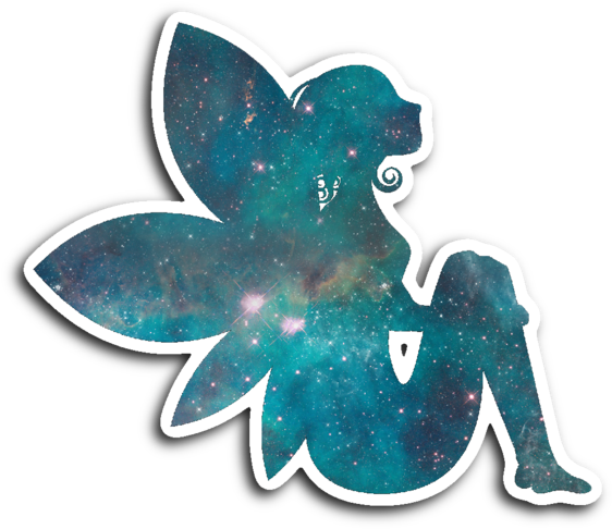 Teal Fairy Silhouette Vinyl Die Cut Sticker - Tarjetas Para Mujer De Amor Y Amistad (600x600), Png Download