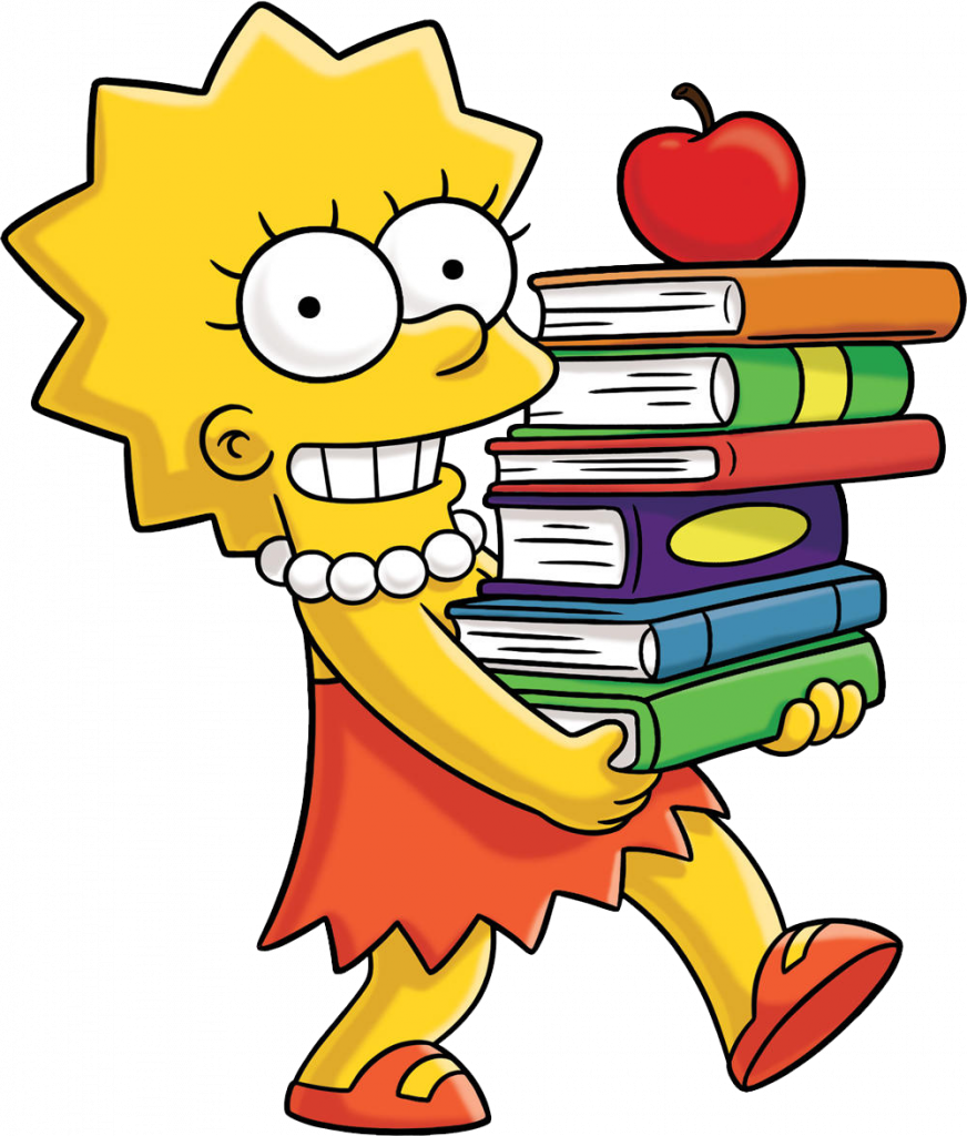 I Was An Artsy, Bookworm, Slightly Pretentious Kid - Lisa Simpson In School (872x1024), Png Download