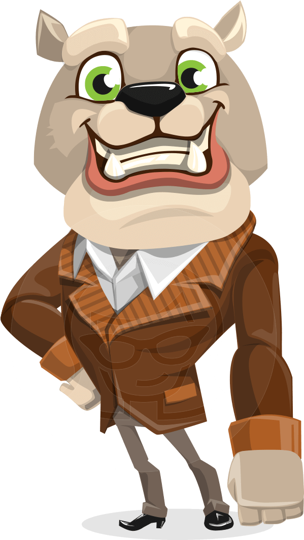 Vector Gentleman Dog Cartoon Character - Dog Character Vector (642x1060), Png Download