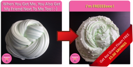 Green Fluffy Slime Get 12oz And Get Free 8oz - Slime (530x265), Png Download