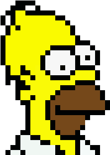 Simpsons - Homer Simpson Pixel Art (330x370), Png Download