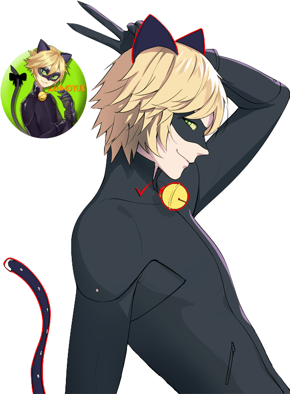 Noir Drawing Deviantart - Cat Noir Anime Png (600x810), Png Download