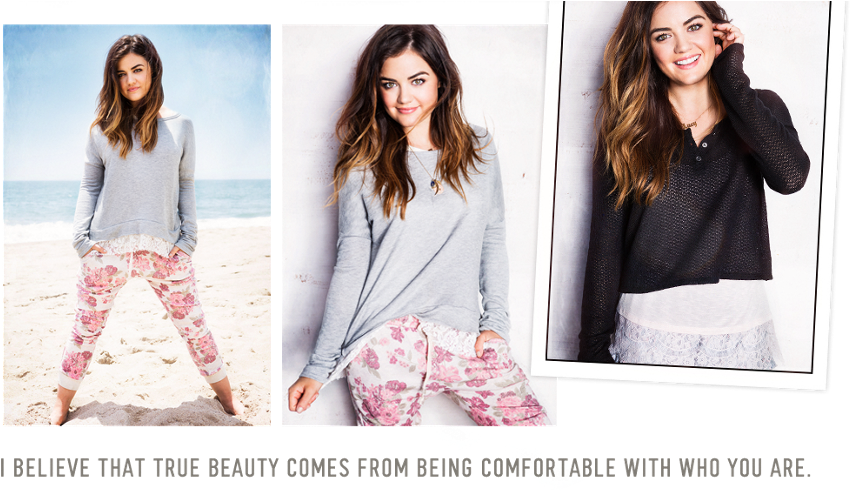 Hollister - Hollister | Black Henley By Lucy Hale (1000x507), Png Download