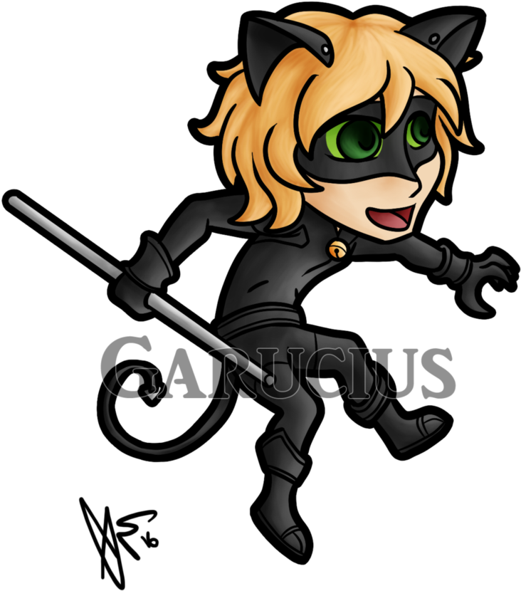 Miraculous Ladybug Chat Noir By Garucius - Art (785x1017), Png Download