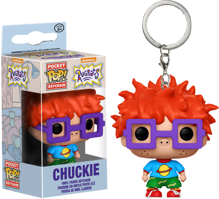 Chuckie Pocket Pop Keychain - Rugrats Chuckie Finster Pocket Pop! Key Chain (768x696), Png Download