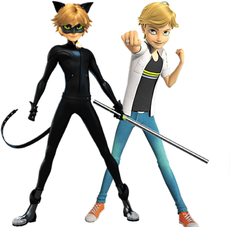 Chat Noir - Ladybug Y Cat Noir Cuerpo Completo (600x600), Png Download