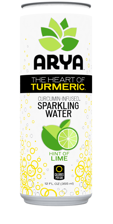 With Our Proprietary Turmeric Extract, The Arya Team - Arya Turmeric Sparkling Water Lime 12 (380x800), Png Download