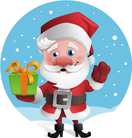 Gift Clipart Santa Claus - Free Santa (485x534), Png Download