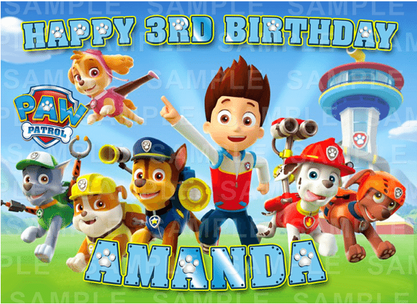Paw Patrol - Paw Patrol Birthday Backgrounds (600x600), Png Download