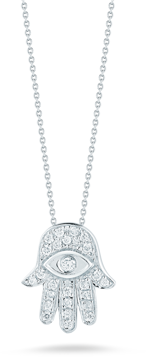 Roberto Coin Tiny Treasures 18k White Gold Hamsa - Pendant (1600x1600), Png Download