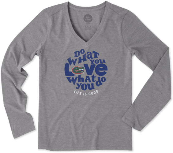 Women's Florida Gators Retro Dwyl Circle Long Sleeve - Life Is Good Women's Villanova Daisy Long Sleeve Cool (570x570), Png Download