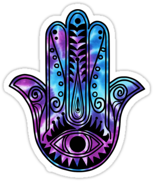 "tie Dye Hamsa" Stickers By Shellbee1234 - Hamsa Drawing (375x360), Png Download