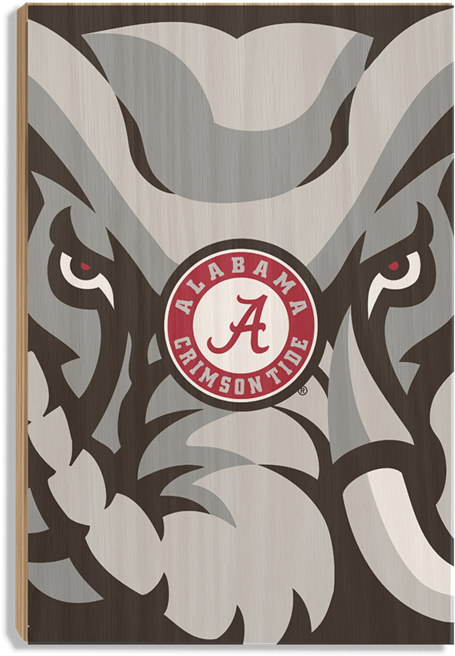 Alabama Crimson Tide Crimson Elephant Wood Art - Alabama Crimson Tide Logo Flag (800x800), Png Download