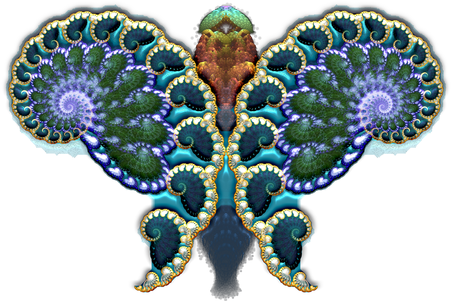 Fractal Butterfly, Jewel, Layer, Png, Wings, Hq Photo - Butterfly Wing Fractals (1474x984), Png Download