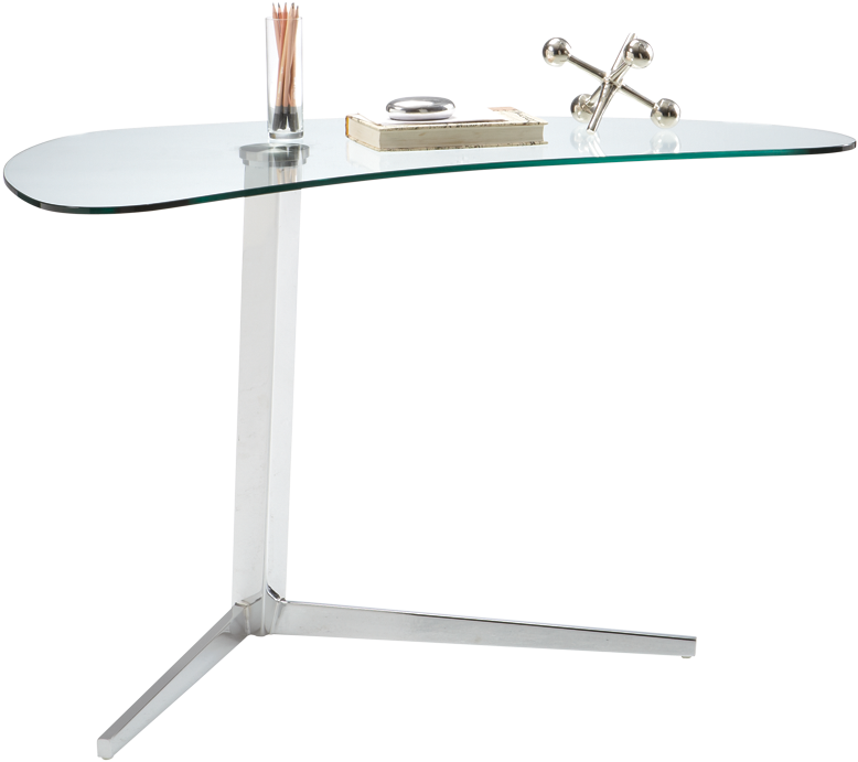 Camp Uniquely Shaped Tempered Glass Top With High Shine - Sunpan Modern Campaign Writing Desk (1000x800), Png Download