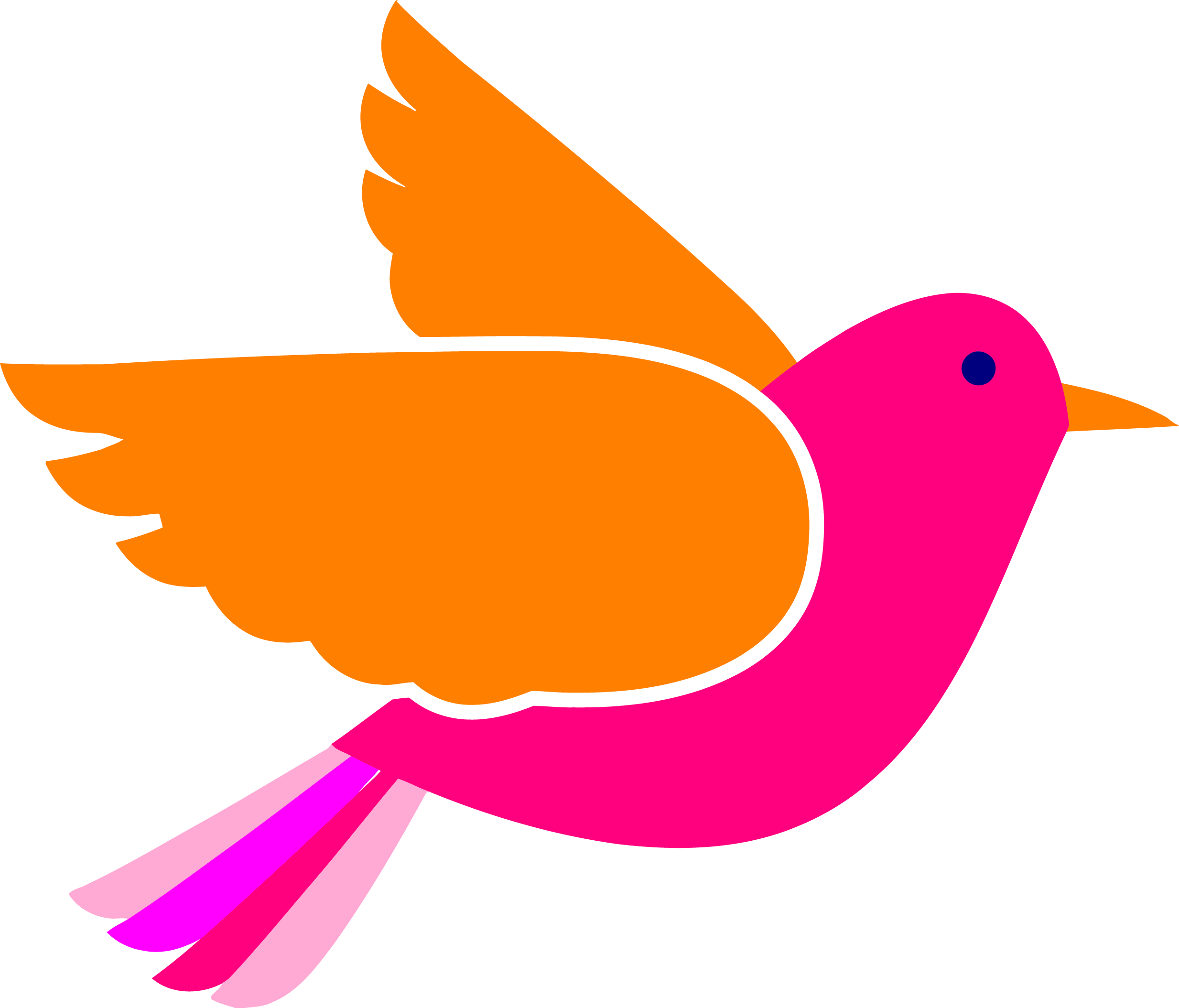 Bird Face Clip Art Pink Birds Png - Clip Art Bird Png (2467x2109), Png Download