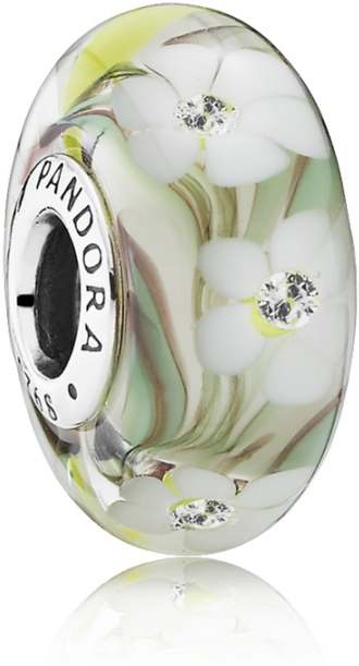 Pandora Wild Flowers Charm, Murano Glass Clear Cz - Pandora 791638cz Wild Flowers Charm (1350x900), Png Download