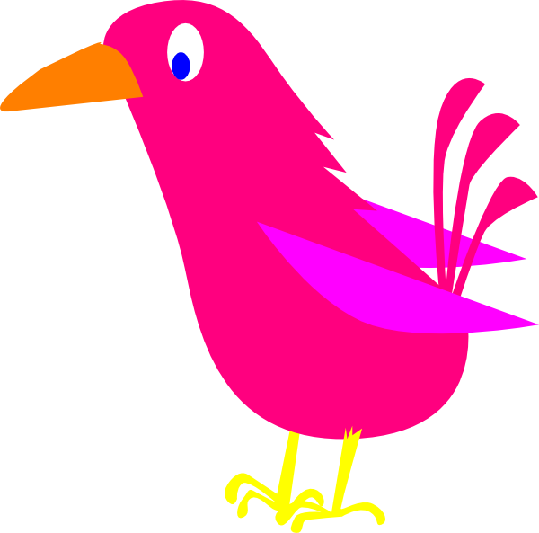 Pink Bird Png Clip Art (600x593), Png Download