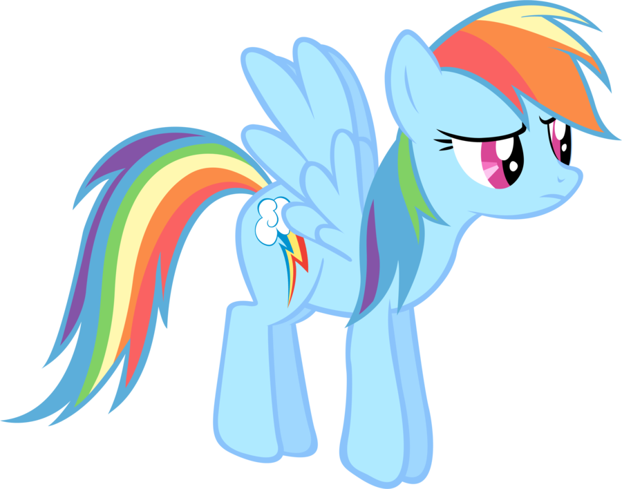 A Bored Rainbow Dash By Lilcinnamon On Clipart Library - My Little Pony Rainbow Dash (900x708), Png Download