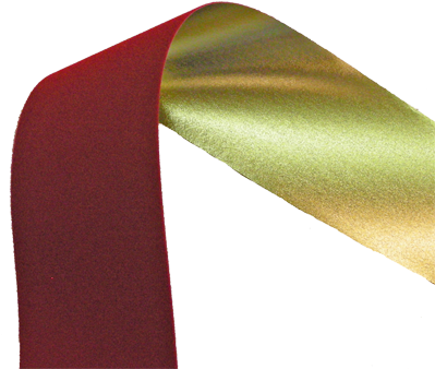Velpruf Gold Back 100 X 100 Yards ~holiday Red/gold - Satin (400x351), Png Download