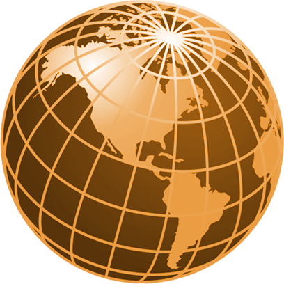 Purple And Gold Globe (408x408), Png Download