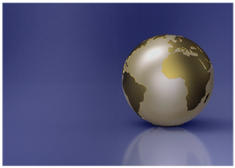 Golden Globe On Blue Background - Sphere (400x400), Png Download