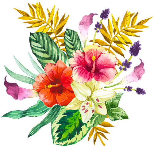 Live Peacefullyeat Blissfully - Beautiful Bouquet Of Tropical Flowers (511x511), Png Download