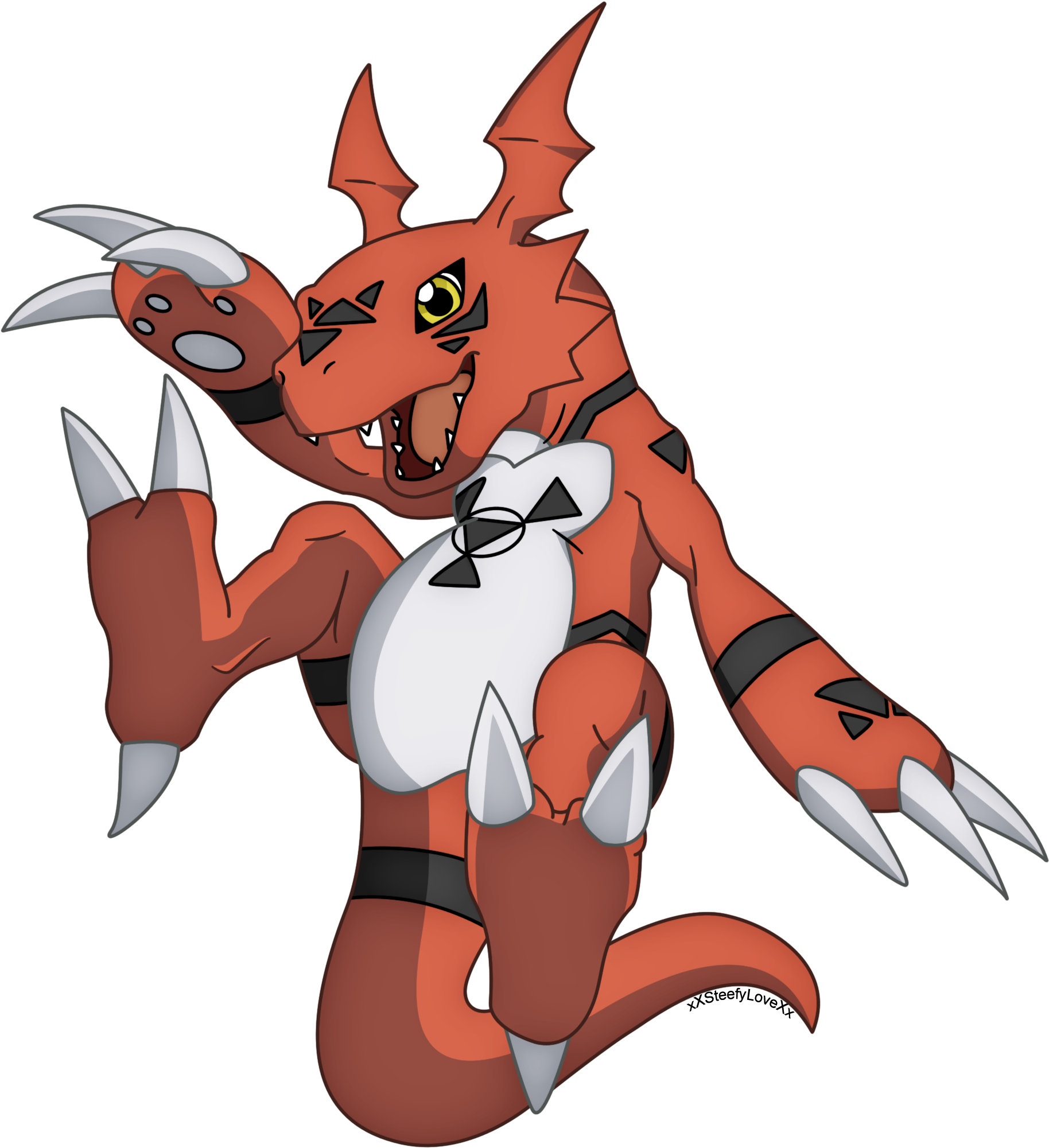 No Caption Provided - Guilmon Digimon (1900x2027), Png Download