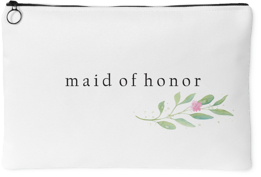 Minimalist Watercolor Floral Accessory Bag - Wedding (1024x1024), Png Download