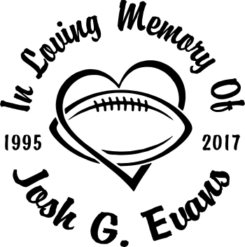 Football Heart Die Cut Vinyl Decal For The - Loving Memory Semi Decal (350x353), Png Download