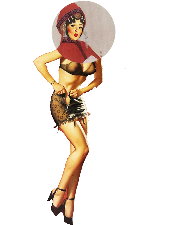 The Contrast Between Western Pinup Girl And Eastern - Illustration (1024x768), Png Download