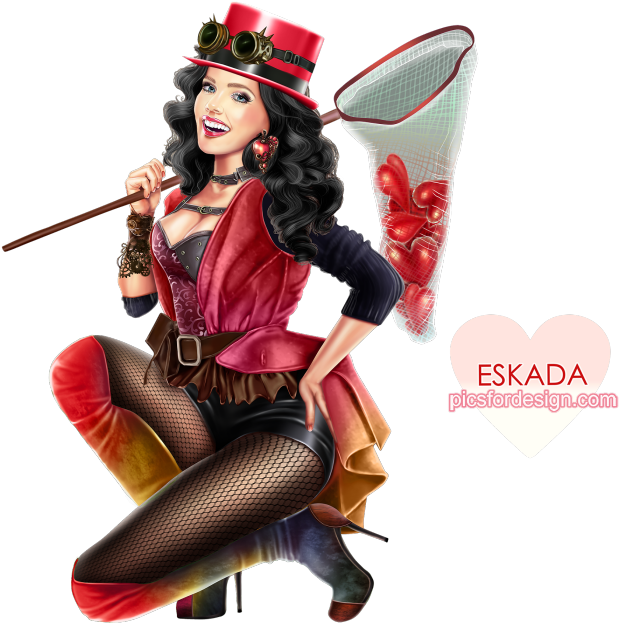 Tube Pinup Png Steampunk Girl - Doll (700x700), Png Download