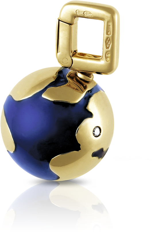 Louis Vuitton Globe Charm Yellow Gold And Diamond - Sphere (900x900), Png Download