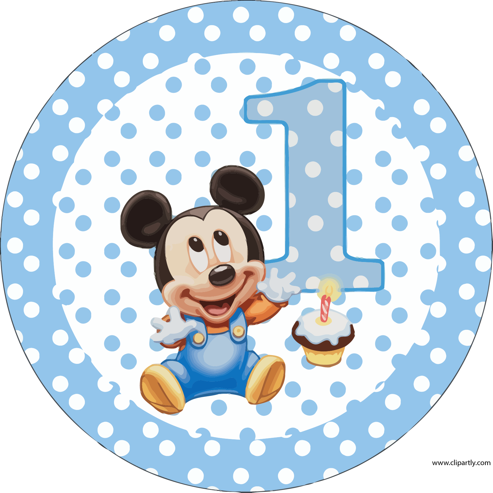 Circle Birthday Mickey Clipart Png - Mickey Mouse Bebe Png (1626x1626), Png Download