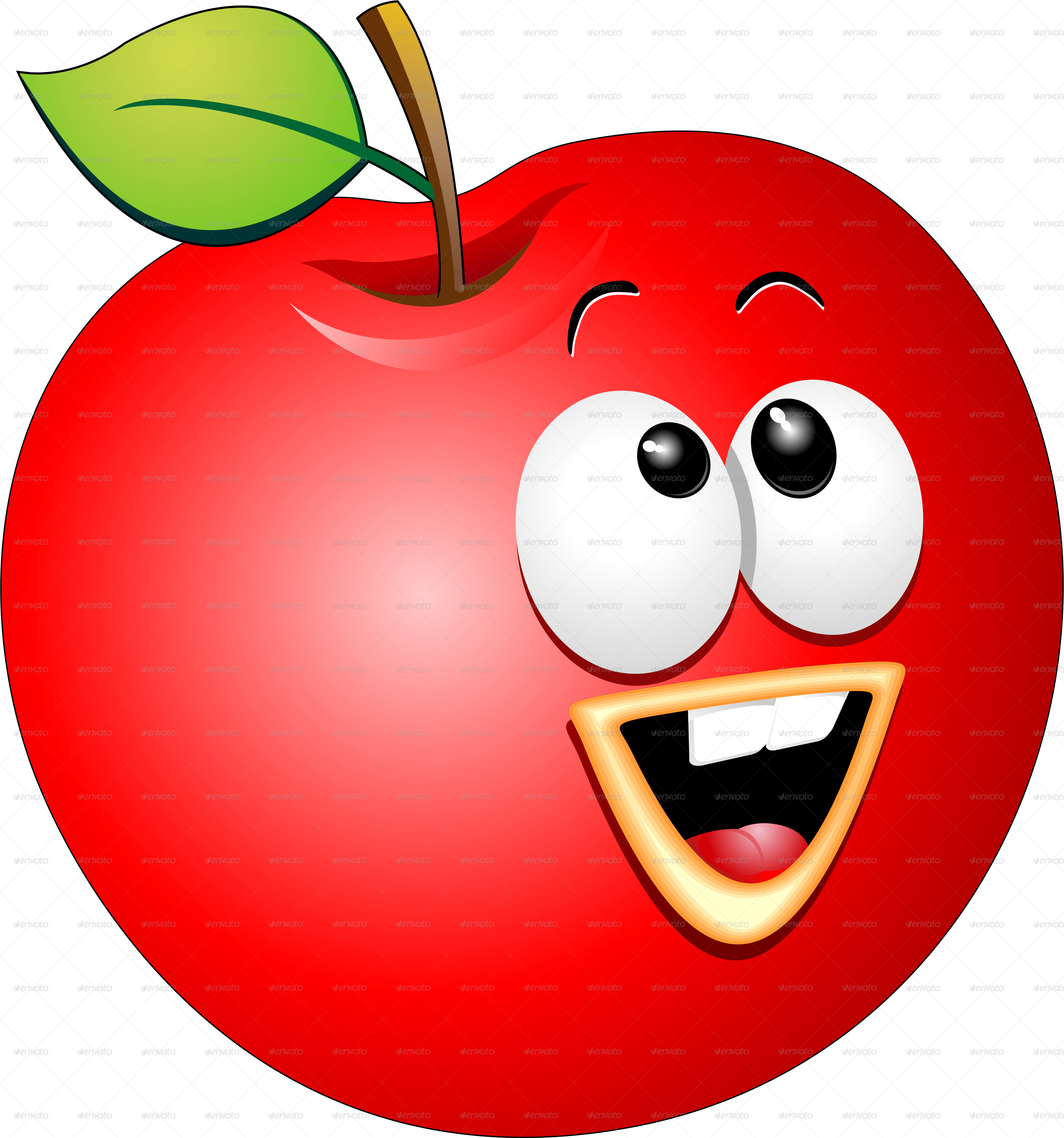 Cartoon - Apple Cartoon Images Png (3306x3537), Png Download