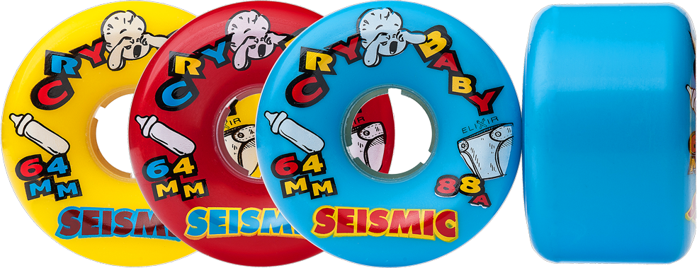 64mm Cry Baby Wheels - Seismic Cry Baby 60mm (984x379), Png Download