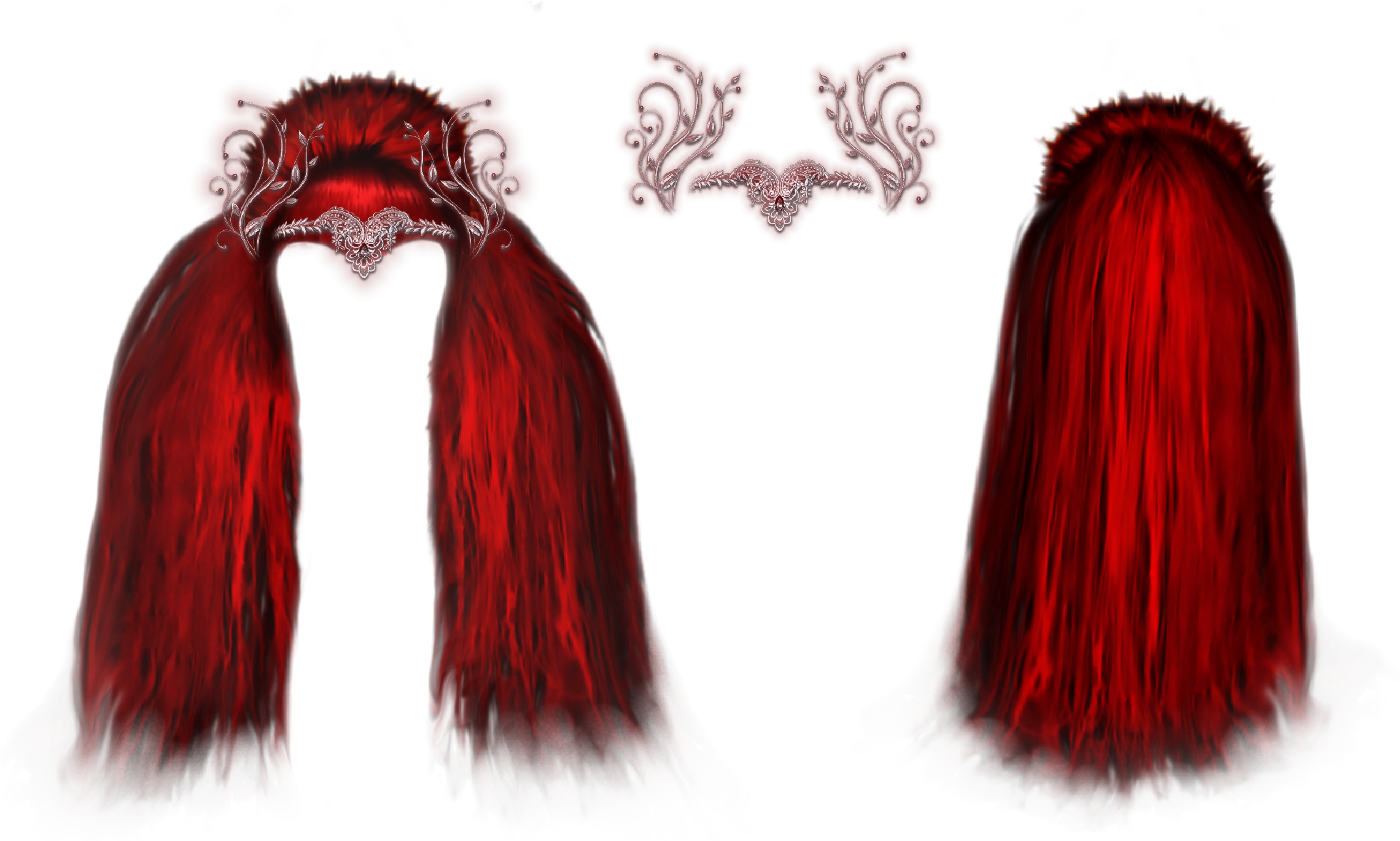 Red Hair Clipart Transparent - Long Red Hair Png (2279x1396), Png Download