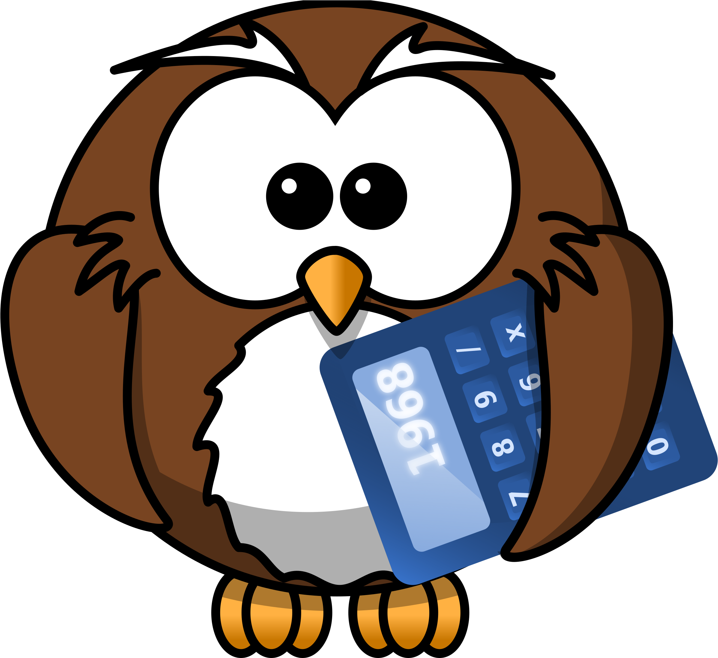 This Free Icons Png Design Of Owl With Calculator (2400x2193), Png Download