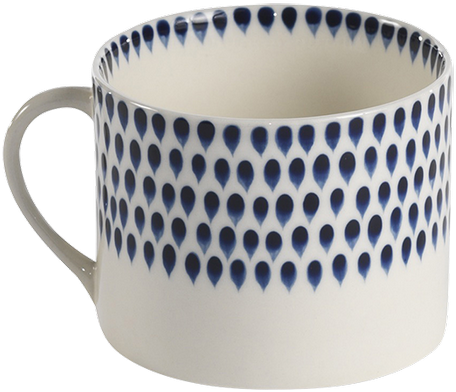 Ink Drop Mugs - Nkuku - Indigo Drop Mug (1400x1007), Png Download