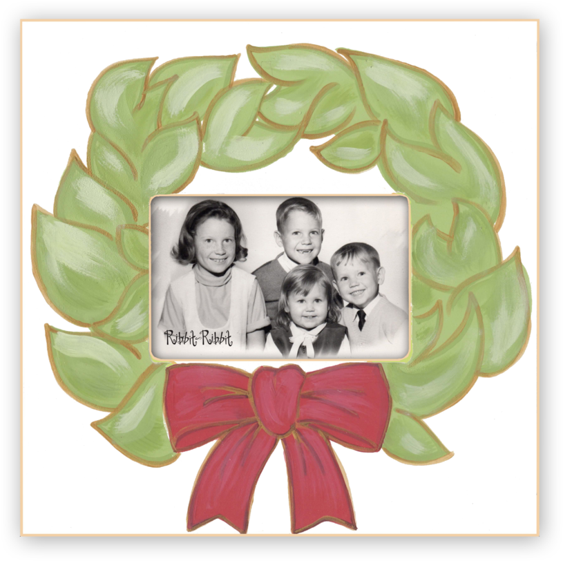 Bay Leaf Wreath Snow - Happy Thanksgiving Bark Picture Frame (1024x1024), Png Download