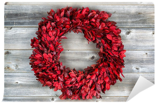 Natural Leaf Wreath For The Seasonal Holidays On Rustic - Wreath (400x400), Png Download