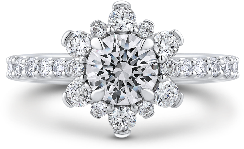 Diamond Halo Engagement Rings Cleveland - Rings Of Wedding 2018 (1000x498), Png Download