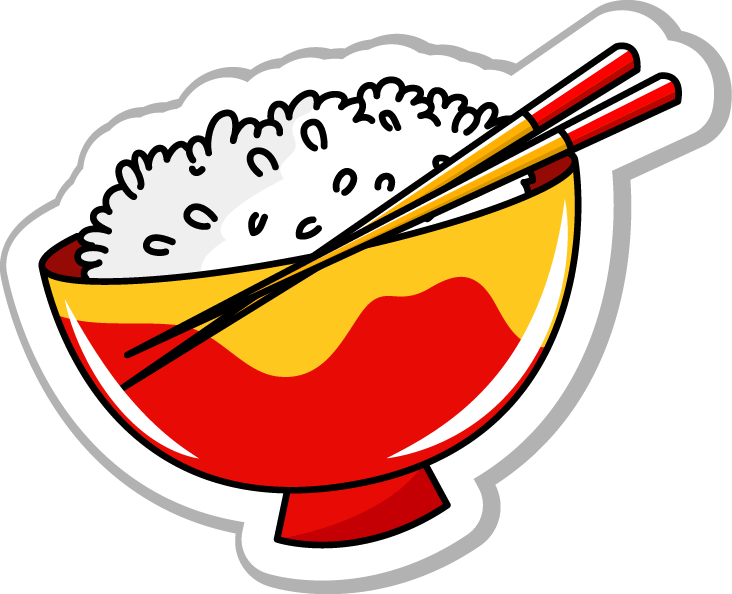 Takikomi Gohan Cooked Rice Hand Painted Cartoon - Rice Bowl Cartoon (732x594), Png Download