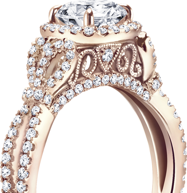 The Engagement Ring Of Your Heart's Desire - Engagement Ring Rose Gold Detail (636x655), Png Download