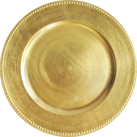 Los Angeles Event Rental - Gold Chargers (478x480), Png Download